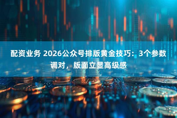 配资业务 2026公众号排版黄金技巧:3个参数调对,版面立显高级感